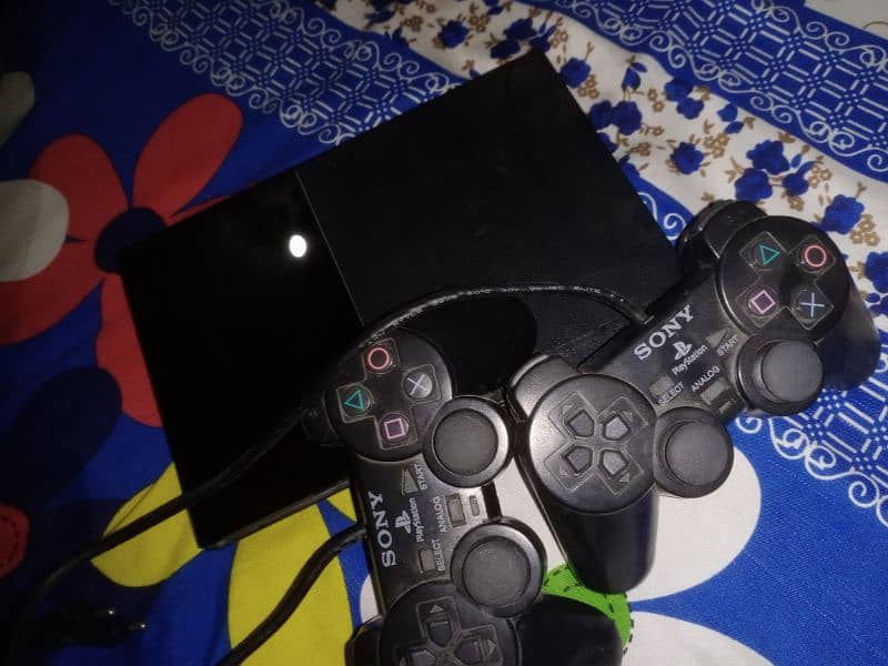 PS2 With Controllers and DVD Games 3