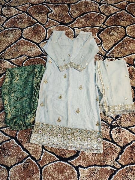 2 dresses with one Banarasi contrast trouser. 3