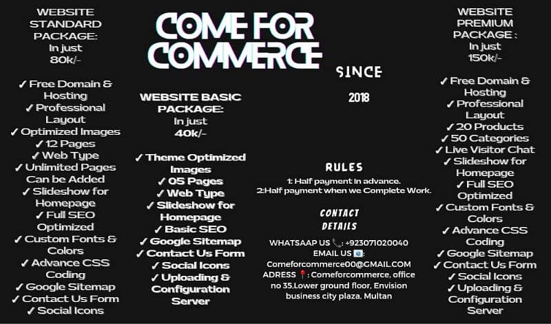 ComeForCommerce is providing Digital Services 0