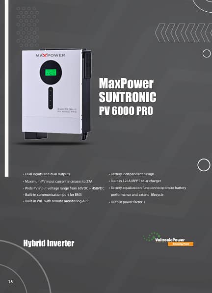 maxpower suntronic pv6000 pro (Single phase hybrid inverter) 0