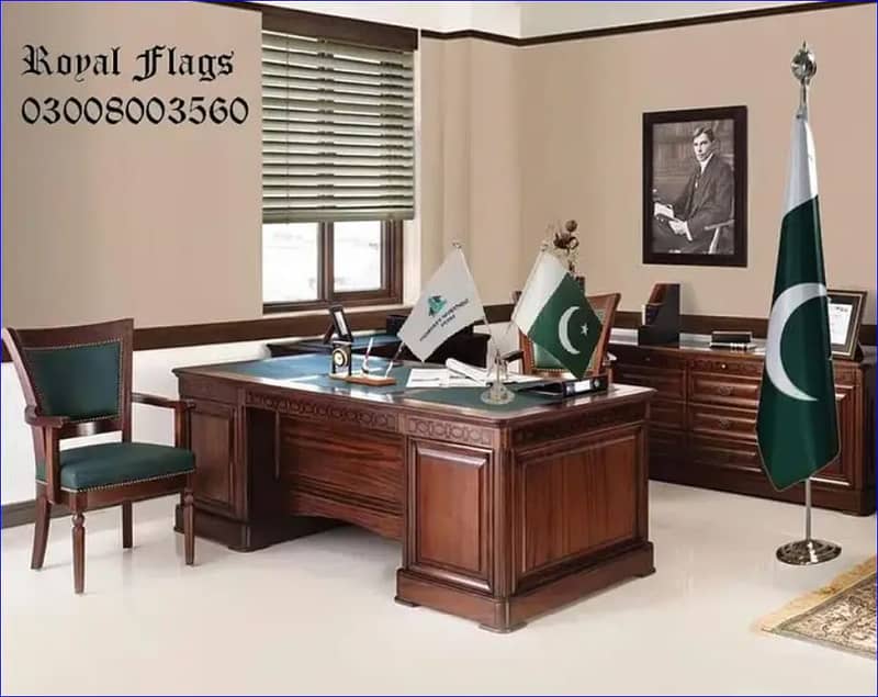 Govt Flag or Punjab police flag for indoor exective office with pole 13