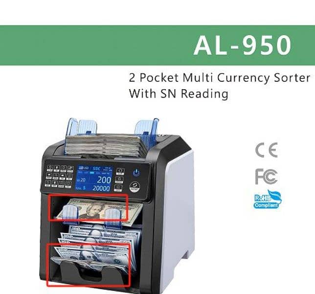 Cash currency note counting machine, mix value counter Pakistan SM 12