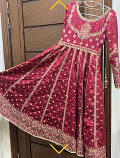 Ethnic red frock with sharara