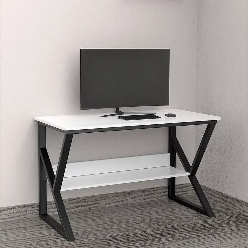 K Shape office table for Sell - Computer PC Gaming Desk with bookshelf 0