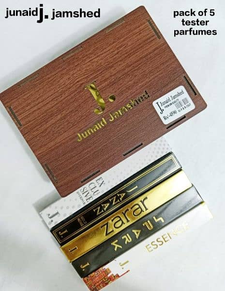 pack of 5 tester parfume with wooden box packing 0