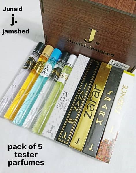 pack of 5 tester parfume with wooden box packing 2