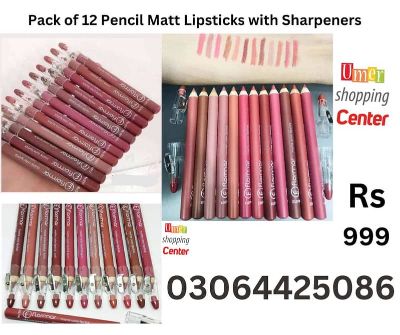 Pack of 12 Matt Pencil Lipsticks 0