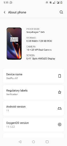 OnePlus 6t  8gb/128 gb 4