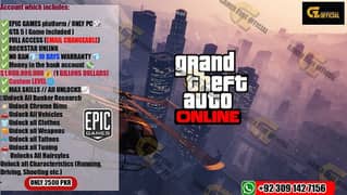GTA 5 ONLINE EPIC GAMES FULL ACCESS WITH WERRENTY