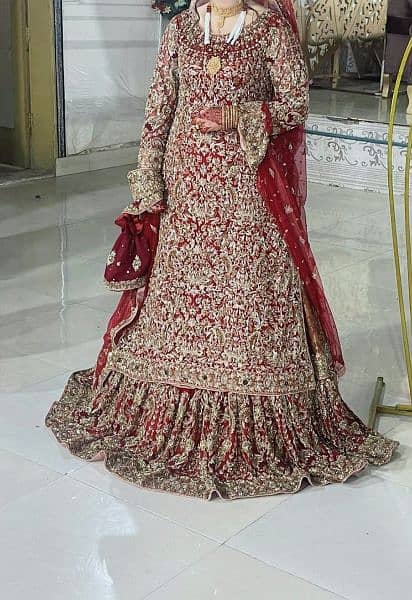 bridal langha in red blood color 0