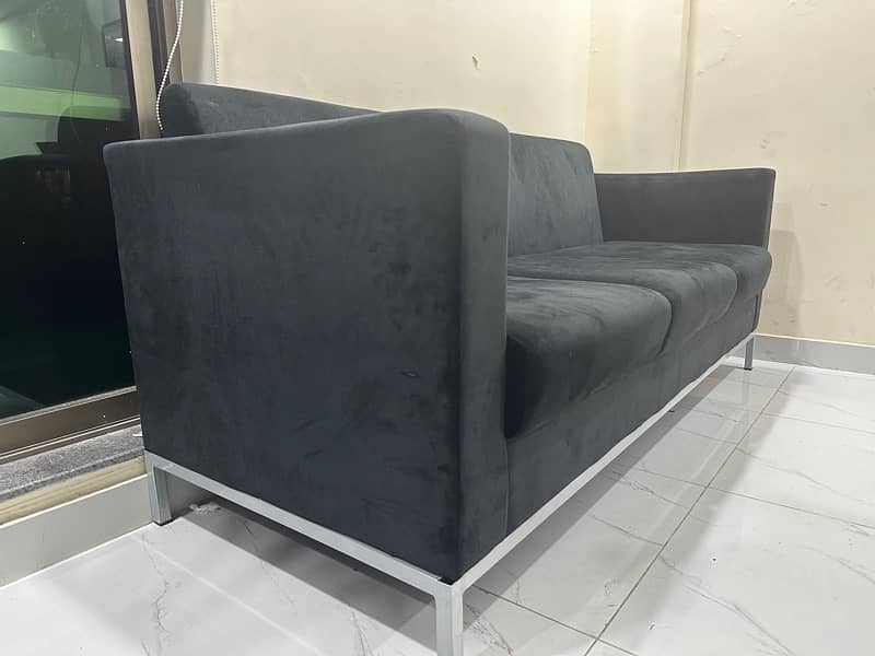 Office 3 Seater Black Color Sofa Just 6 months used 1