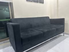 3 Sitter Black Office Sofa