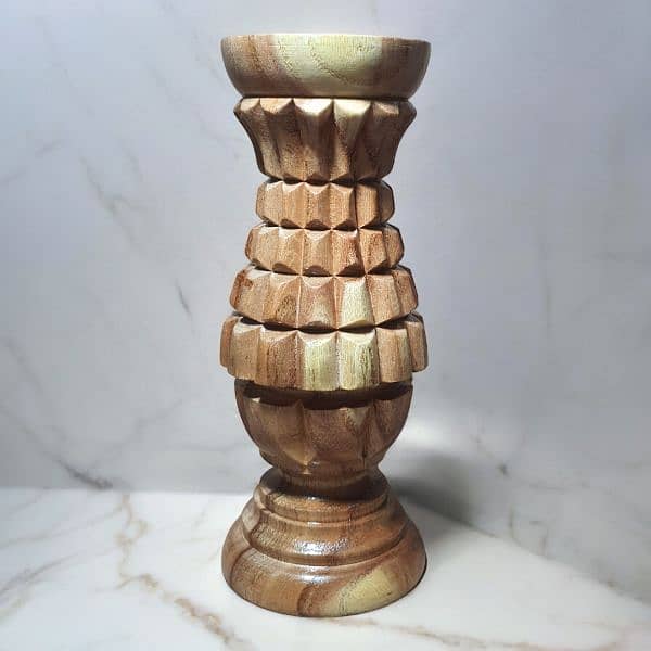 Antique Wood Vases 2 pieces 4