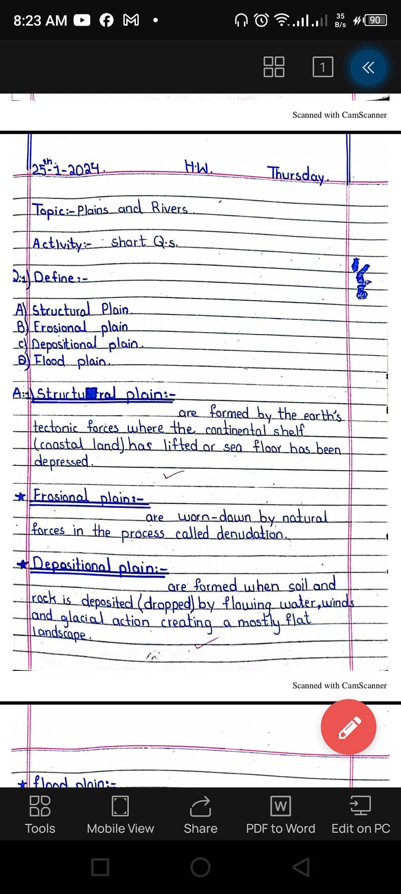 Handwritten assignment work 4