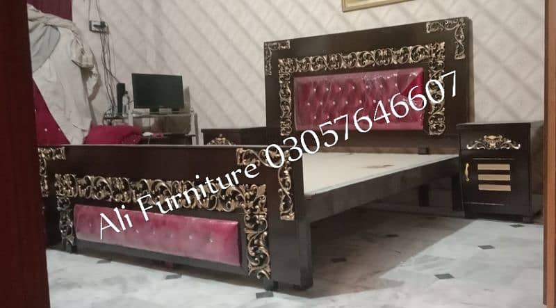 King size wooden double bed 6