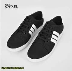 Pu leather Black sneakers For man