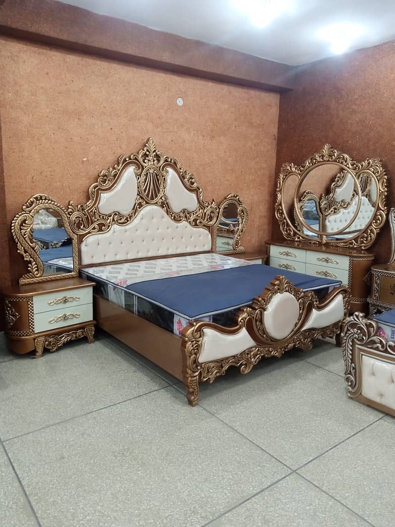 Bed, Side table, King size bed, double bed, sheesham wooden bed 15