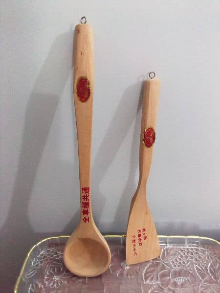 Wooden spoon and spatula set 1
