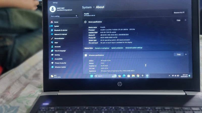 hp probook G5 450 i7 8th gen 2