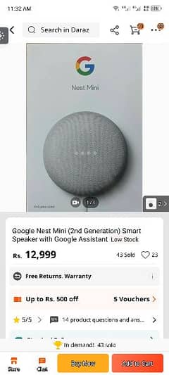 Google Assistant 2nd Generation. Google Mini Nest