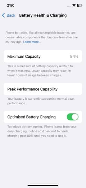 iPhone X 256 94 battery health non pta 3