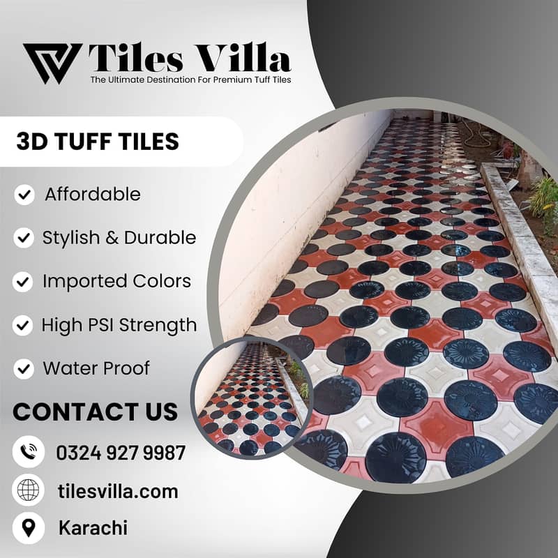 Tuff Tiles / Car Porch And Ramp Tough Tiles / Patio and Swimming Pools 9