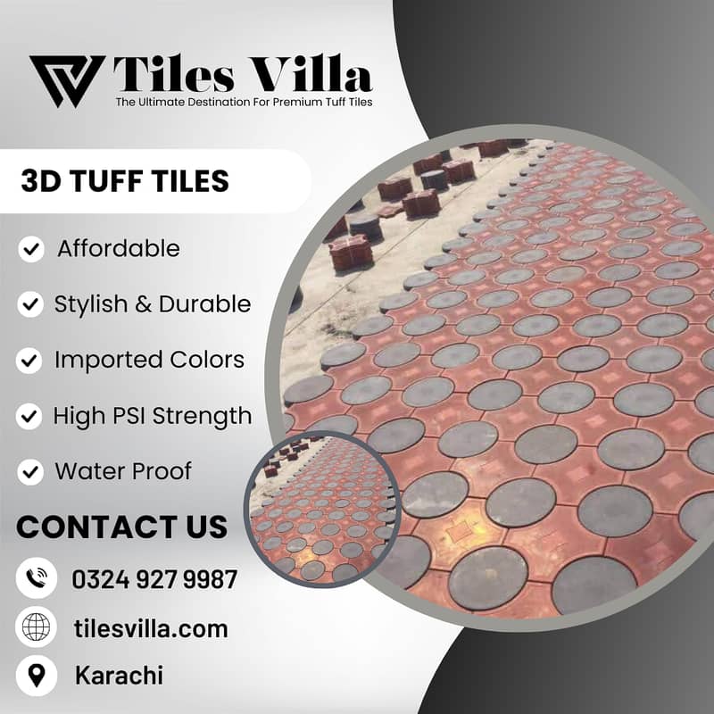Tuff Tiles / Car Porch And Ramp Tiles / Garden Tiles 3