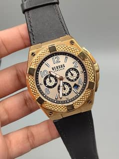 *Versus Versace* Men's Leather Chronograph Wrist Watch V WVSPEW0319 0