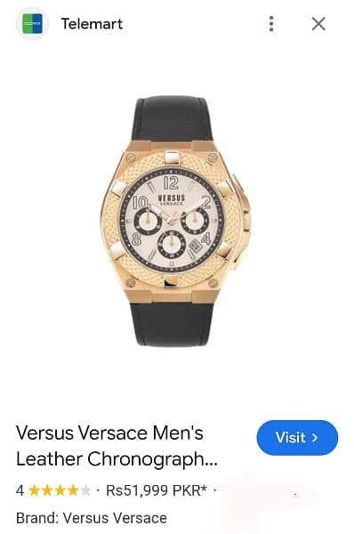 *Versus Versace* Men's Leather Chronograph Wrist Watch V WVSPEW0319 3