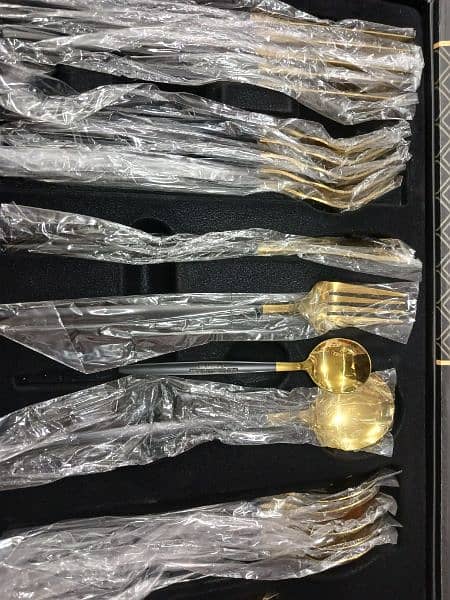 Golden Stainless Steel cutlery set 24 pcs 1