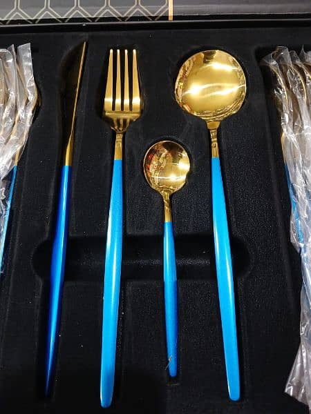 Golden Stainless Steel cutlery set 24 pcs 4