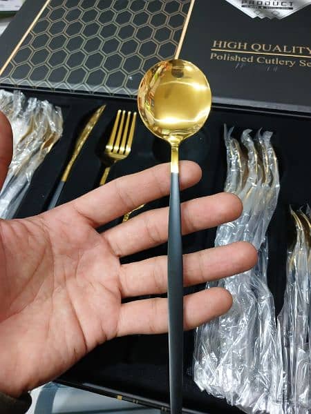 Golden Stainless Steel cutlery set 24 pcs 6