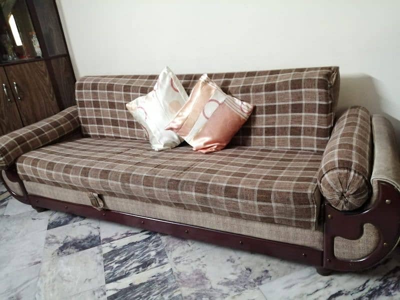 sofa cum bed set and table 0