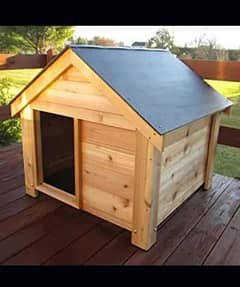 pure wooden dog house . 0