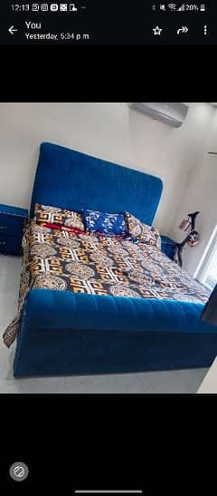 velvet royal blue king size bed