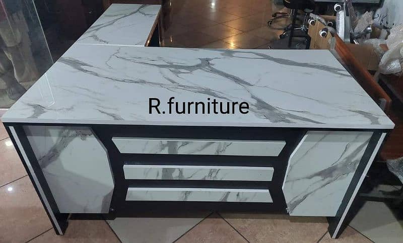 White Marble Super Glass Office Table | Modern Executive Table 13