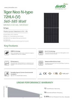 Jinko N type 585watt A documented Solar Panel for sale
