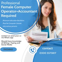 Female Computer Operator+Accountant Required