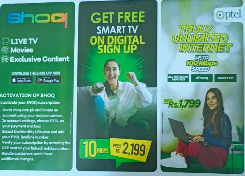 PTCL new connection available 24 hrs over all Pakistan 0