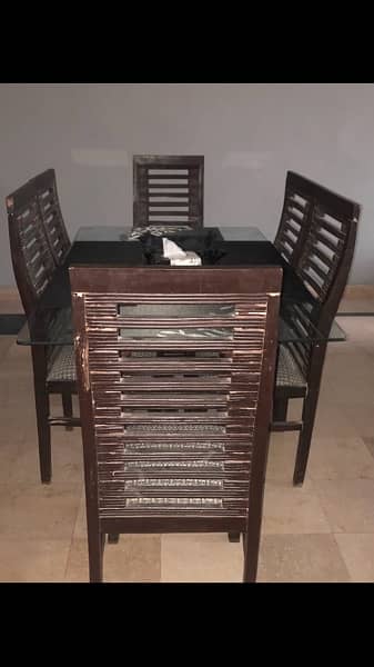 glass top six chair dining table 1