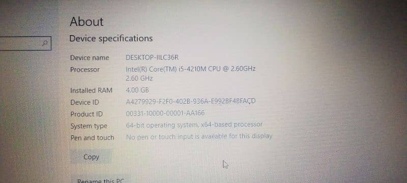 Laptop : Corei5 ,4th Generation ,364GBs HDD+221GBs SSD , 4GB RAM 4