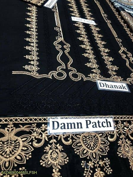 3 PCs Women's Unstiched dhanak Embroidered Suit 3