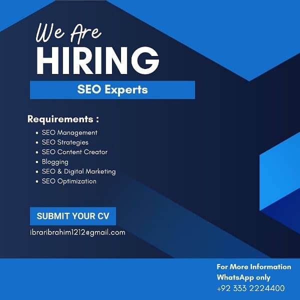 We are hiring SEO Experts 1