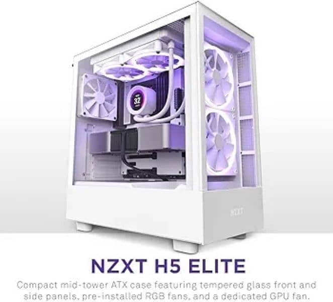 NZXT H5 Elite white premium pc case - (Box Packed). 1