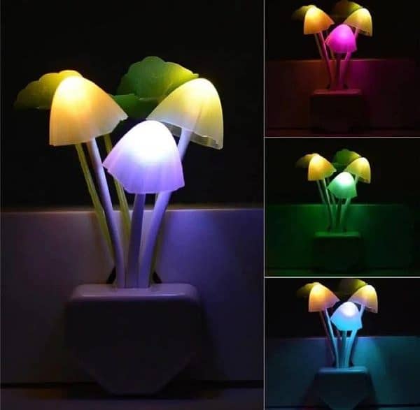 Mushroom Night Light Dusk To Dawn Sensor Led Night Lights Flower Lamp 4