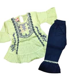 Kids Cotton Embroided Suit