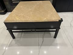 marble wooden center table with drawers 0