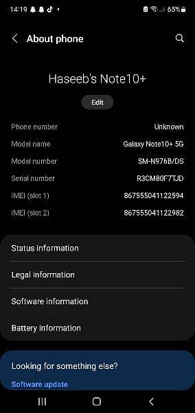 Samsung not 10 plus 5g 12 gb ram 256 Rom 5