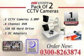 2 CCTV Cameras Pack Ultra HD Resolution (1 Year Warranty) 0
