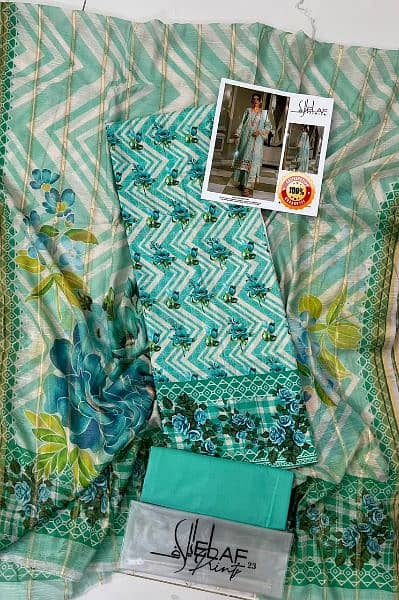 Digital printed Lawn 3pc collection with Diamonds  Dupatta 6
